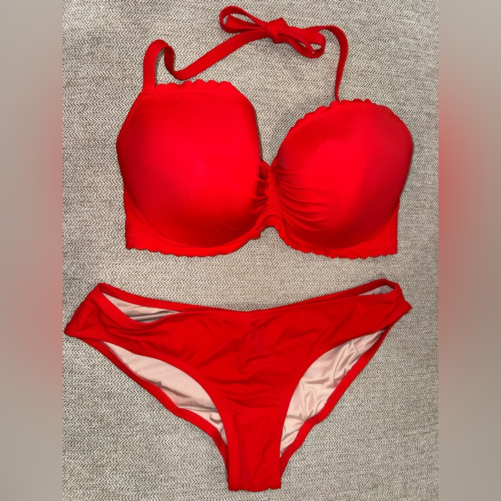 Victoria’s Secret Red Push-Up Bikini Set | XL Top L Bottom